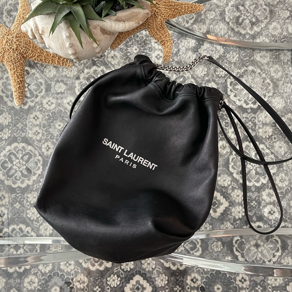 Saint Laurent Teddy Drawstring Bucket Bag